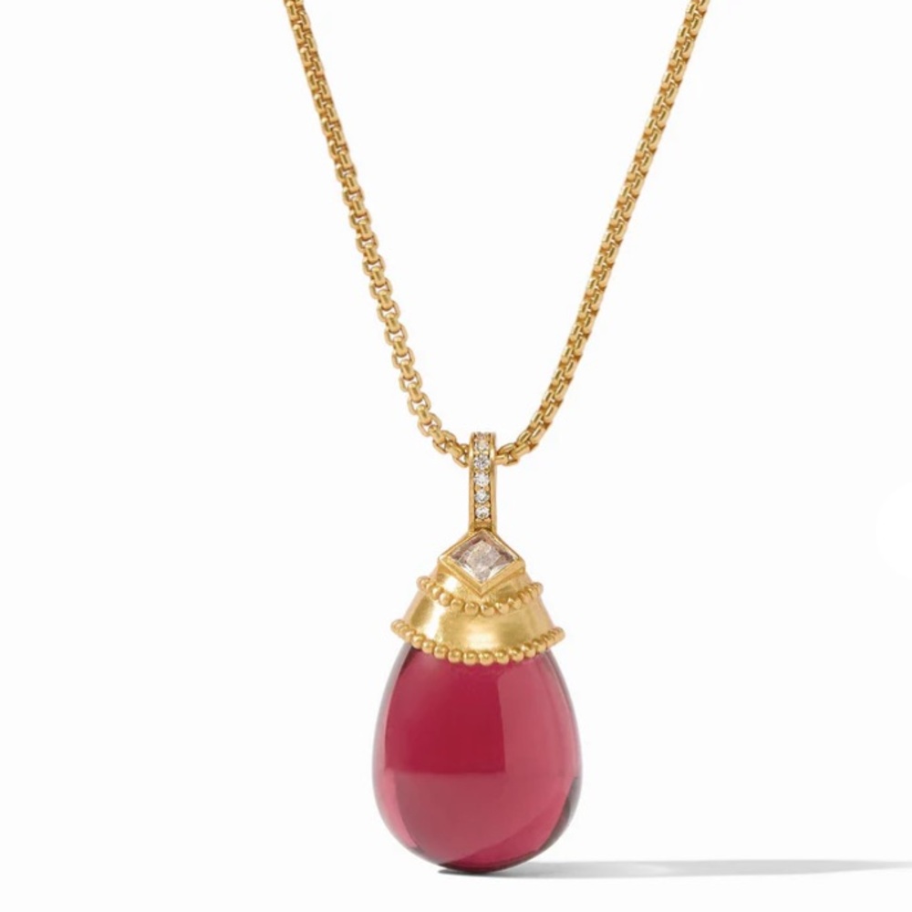 JULIE VOS® NOEL PENDANT NECKLACE  Raspberry.